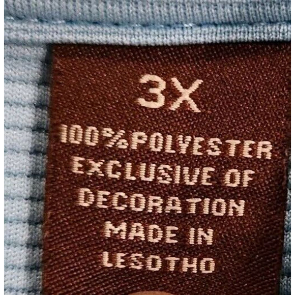 Cubavera Polo Golf Shirt Mens 3XL Shirt Short Sleeves Light Blue Logo *Flaw* - Picture 7 of 8